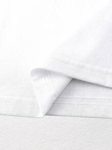 Playera con estampado de Árbol de Navidad, colorida, de temporada, estampado, divertida, moderna, holgada, cuello redondo, manga corta, para fiestas de temporada y uso diario, ideal para toda la familia - Blanco - Ver 3