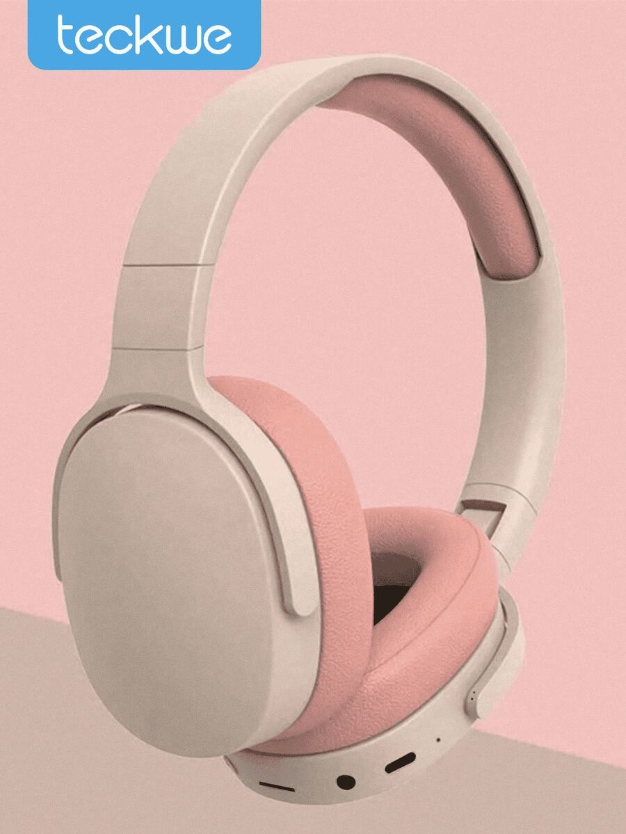 Teckwe Wireless Over-Ear Headphones With Long Battery Life, Compatible With Computer/Ipad/Mobile Phone, Suitable For Music Listening/Gaming