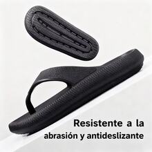 Chanclas de Dedo Mujer Plataforma Gruesa, Sandalias Unisex EVA Antideslizante - Ideal Playa y Hogar - 8728-Negro - Ver 4
