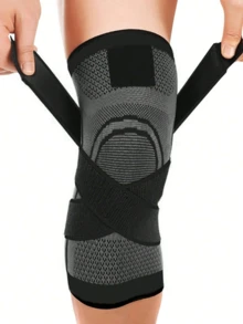 1 Stück S/M/L/XL Outdoor Sport Knieschoner für Frauen und Männer, druckfeste elastische Sport Knieschützer, Unterstützung für Fitness, Basketball, Volleyball, Schutzausrüstung, Fitnesszubehör, Kniestütze, Sport Knieschoner, Fitness Knieschoner - Schwarz - Übersicht 4