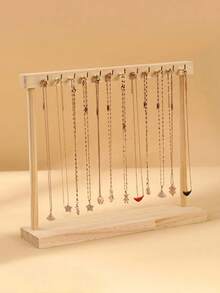 1 pieza/2 piezas Soporte de exhibición de collar de tono de madera natural, Cadena de suéter de tamaño grande, Organizador de joyas Rack de pulsera, Sol Viaje Regreso a la escuela - Color madera - Ver 12