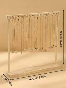 1 pieza/2 piezas Soporte de exhibición de collar de tono de madera natural, Cadena de suéter de tamaño grande, Organizador de joyas Rack de pulsera, Sol Viaje Regreso a la escuela - Color madera - Ver 8