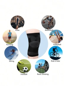 1 Stück S/M/L/XL Outdoor Sport Knieschoner für Frauen und Männer, druckfeste elastische Sport Knieschützer, Unterstützung für Fitness, Basketball, Volleyball, Schutzausrüstung, Fitnesszubehör, Kniestütze, Sport Knieschoner, Fitness Knieschoner - Schwarz - Übersicht 8