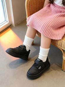 zapatos de niño Zapatillas planas informales para niños con tiras adhesivas para mayor resistencia al deslizamiento, comodidad y transpirabilidad. Aptas tanto para niños como para niñas, perfectas para el colegio, salidas diarias y para estar por casa en cualquier época del año. - Negro - Ver 3