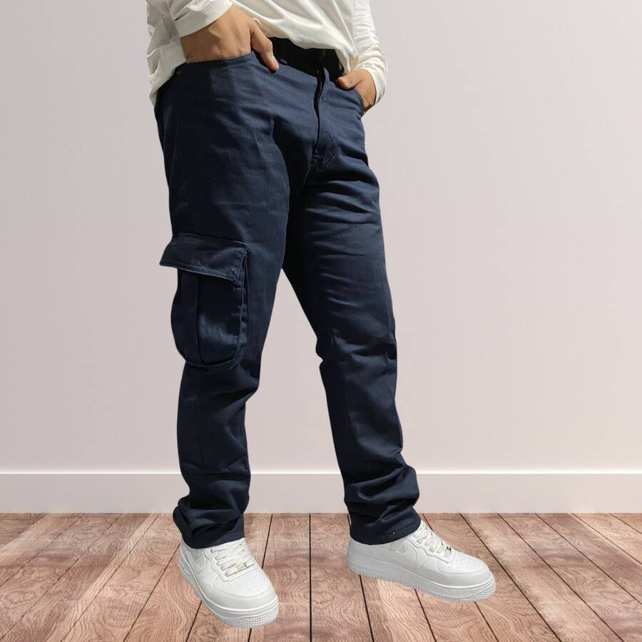 Men Jeans - Navy Blue - View 1