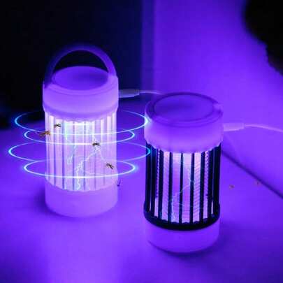 1 pieza Lámpara eléctrica mata mosquitos con luz UV, trampa para insectos, mata moscas, mata insectos, lámpara portátil mata mosquitos para acampar y uso doméstico