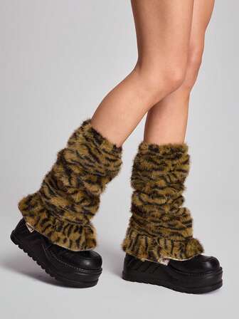 Fairycore 1 par de calentadores de piernas sueltos, de alta calidad, con estampado de ciervos con lunares beige y estilo vintage casual, adecuados para uso diario de mujeres/niñas, regalo ideal para vacaciones