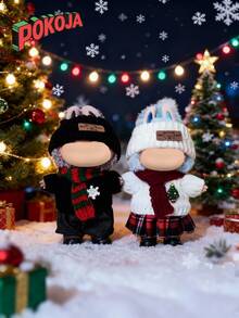 [仅服装] 拉布布服装，适合17厘米娃娃的服装，情侣圣诞毛衣，时尚高级，生日/节日礼物 - 彩色 - 查看 4