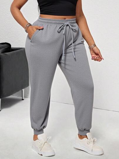 Pantalones de Chándal Plus Size Mujer, Puños Anchos Estilo Casual, Adecuados para Diferentes Ocasiones