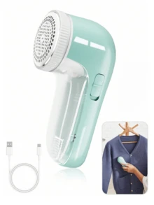 电动除毛球机，织物剃毛器，衣物除毛器，三刀片电动除毛器，毛衣除毛器，沙发、保险丝、毛球、毛发，USB充电 - 彩色 - 查看 1