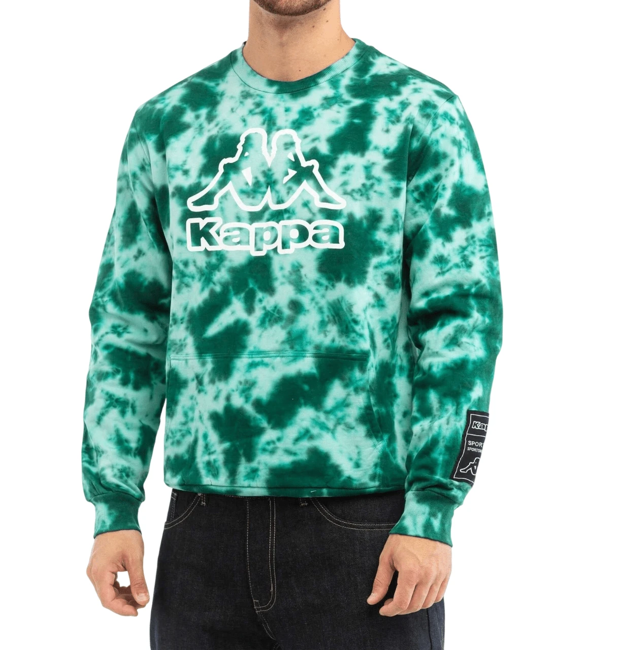 Kappa Men's Pullover Sweatshirt Green - Green - View 1