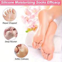 2 cái/4 cái/6 cái - Tất silicon giữ ẩm, tất thấm hút đàn hồi cao, tất lô hội tái sử dụng, tất spa qua đêm, tất gót gel chống trượt cho nam nữ da khô, bàn chân khô, da thô ráp, chăm sóc chân tại nhà - Nhiều màu - Xem 6