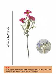 1 pieza/3 piezas Flores de cosmos de tacto real de 17 pulgadas - Ramo de margaritas bohemias, decoración del hogar para todo el año, centro de mesa para bodas de verano y acción de gracias de otoño, crisantemo artificial sin decoloración para mesa/fotografía - Multicolor - Ver 2