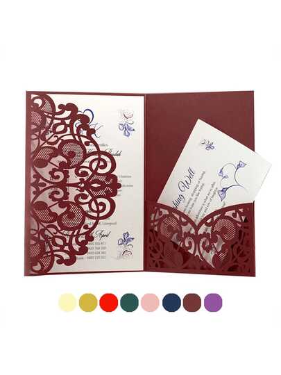 10 Peças/Conjunto Convites de Casamento Personalizados com Cartões de Bolso RSVP, Adequado para Decorações de Casamento, Aniversário, Batizado