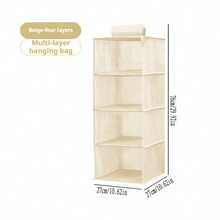 1pc Beige Underwear Storage Bag, Hanging Storage Bag, Bedside Wall Hanging Storage Bag, Fabric Hanging Storage Bag, Hat Storage Bag, Non-Woven Fabric Washable Storage Bag, Cabinet Wardrobe Organizer - Beige - View 7