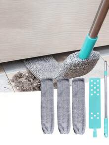 1set, Microfiber Dusting Brush With Extension Rod, Washable Extendable Dust Duster, Retractable Crevice Dust Cleaner, Dry Wet Dual-Use Cleaning Brush, Multipurpose Dust Removal Brush, Suitable For Sofa Bed And Furniture Bottom, Cleaning Supplies (Due To Different Batches, The Design And Color Of The Handle Plastic Parts May Vary. We Apologize For Any Inconvenience Caused.) - Blue - View 9