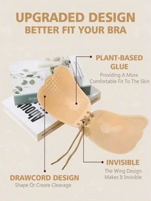1Pc/4Pcs Sticky Bra, Backless Strapless Bra Push Up, Adhesive Invisible Lift Up Bras - Multicolor - View 7