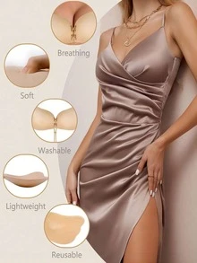 1Pc/4Pcs Sticky Bra, Backless Strapless Bra Push Up, Adhesive Invisible Lift Up Bras - Multicolor - View 5