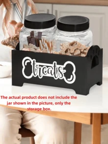 1pc Wooden Dog Treat Containers, Dog Food Containers, Storage Boxes, Pet Supplies And Toy Organizers Available Now. Can Hold Keys, Phones, Remote Controls, Etc. - Multicolor - View 4