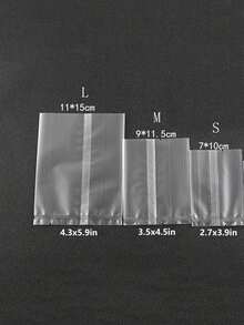 100个/套 烘焙密封袋 磨砂透明饼干袋 糖果包装礼品包装用品 带扎带 - 無色 - 查看 6