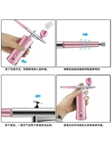 1 Set Of Portable Airbrush With Compressor Single Action Spray Gun For Nail Art Craft Cake Paint Airbrush Gun Electric Acrylic Paint Spray Gun Painted Airbrush Gun Model Coloring Model Spray Art Airbrush Set Tools - Multicolor - View 5