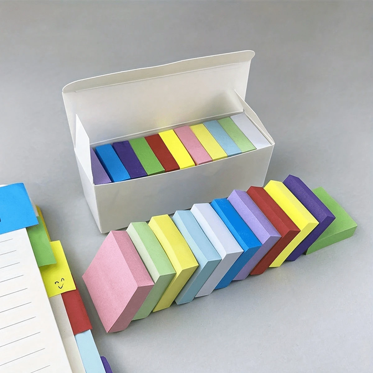 1 Box Of 11 Color Adhesive Notes, Various Colors, Suitable For Students And Offices, Effective Learning And Organization, Self-Adhesive And Tearable - Multicolor - View 1