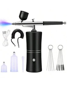 1 Set Of Portable Airbrush With Compressor Single Action Spray Gun For Nail Art Craft Cake Paint Airbrush Gun Electric Acrylic Paint Spray Gun Painted Airbrush Gun Model Coloring Model Spray Art Airbrush Set Tools - Multicolor - View 3
