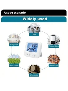 1个全新液晶数字温湿度计婴儿房湿度计背光家用室内电子温湿度计气象站 - 白色 - 查看 8