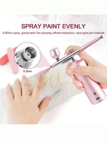 1 Set Of Portable Airbrush With Compressor Single Action Spray Gun For Nail Art Craft Cake Paint Airbrush Gun Electric Acrylic Paint Spray Gun Painted Airbrush Gun Model Coloring Model Spray Art Airbrush Set Tools - Multicolor - View 6