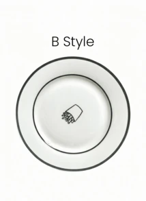 Cirelle 1PC Ceramic Plates Used In The Kitchen, With Various Different Elements In The Plates Suitable For Use By Various People - Multicolor - Ver 5