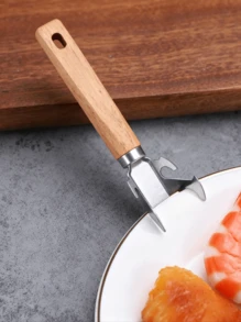 Cirelle 1 pieza Soporte para platos, utensilios de cocina profesionales con mango de madera y herramientas de acero inoxidable, artículos culinarios esenciales para hornear, cocinar, regalo para chef, utensilios para el hogar y el restaurante - Multicolor - Ver 3