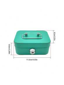 1pc Solid Color Metallic Key Lock Storage Box, Cash Box, Adult Storage, Collection Box, Cash Register, Money Jar Best Gifts For Birthdays And Graduations - Black - View 10