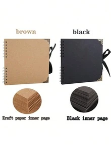 60 Pages DIY Scrapbook Photo Album (8 X 8 Inches) With 200gsm Thick Kraft Paper, For Scrapbooking, Memory Book - Great For Your Scrapbook Art And Craft Projects, Photo Printer - Multicolor - View 13