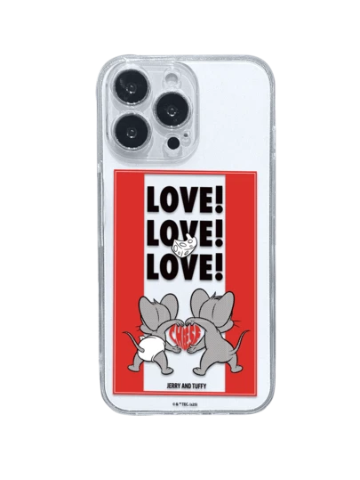 TOM & JERRY X SHEIN Clear Phone Case, Jerry & Tuffy LOVE Cheese Graphic Protective Cover Compatible With IPhone