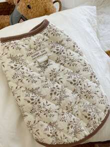 1 件套纱布宠物衣服，适合小型犬和猫，柔软保暖背心夹克，秋冬 - 咖啡棕 - 查看 4