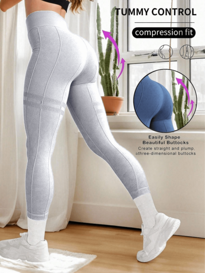 Pantalones deportivos de yoga sin costuras para mujer, de cintura alta, alta elasticidad, transpirables y que absorben la humedad, que levantan el trasero, versátiles, mallas de tacto suave