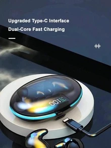 Teckwe 1 Wireless Sleep Earphone In Ear With Ultra Long Battery Life, Digital Display Supporting Music, Dual Sided Stereo, Fingerprint Control, Voice Suitable For Both Boys And Girls, Cool Breathing Light With Three Color Options 150mAh - Multicolor - View 5