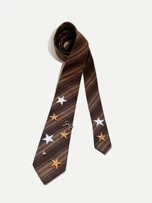 ROMWE Grunge Punk 1pc Gothic Punk Rivet Necktie, Subculture Accessory For Women, Halloween - Multicolor - View 4