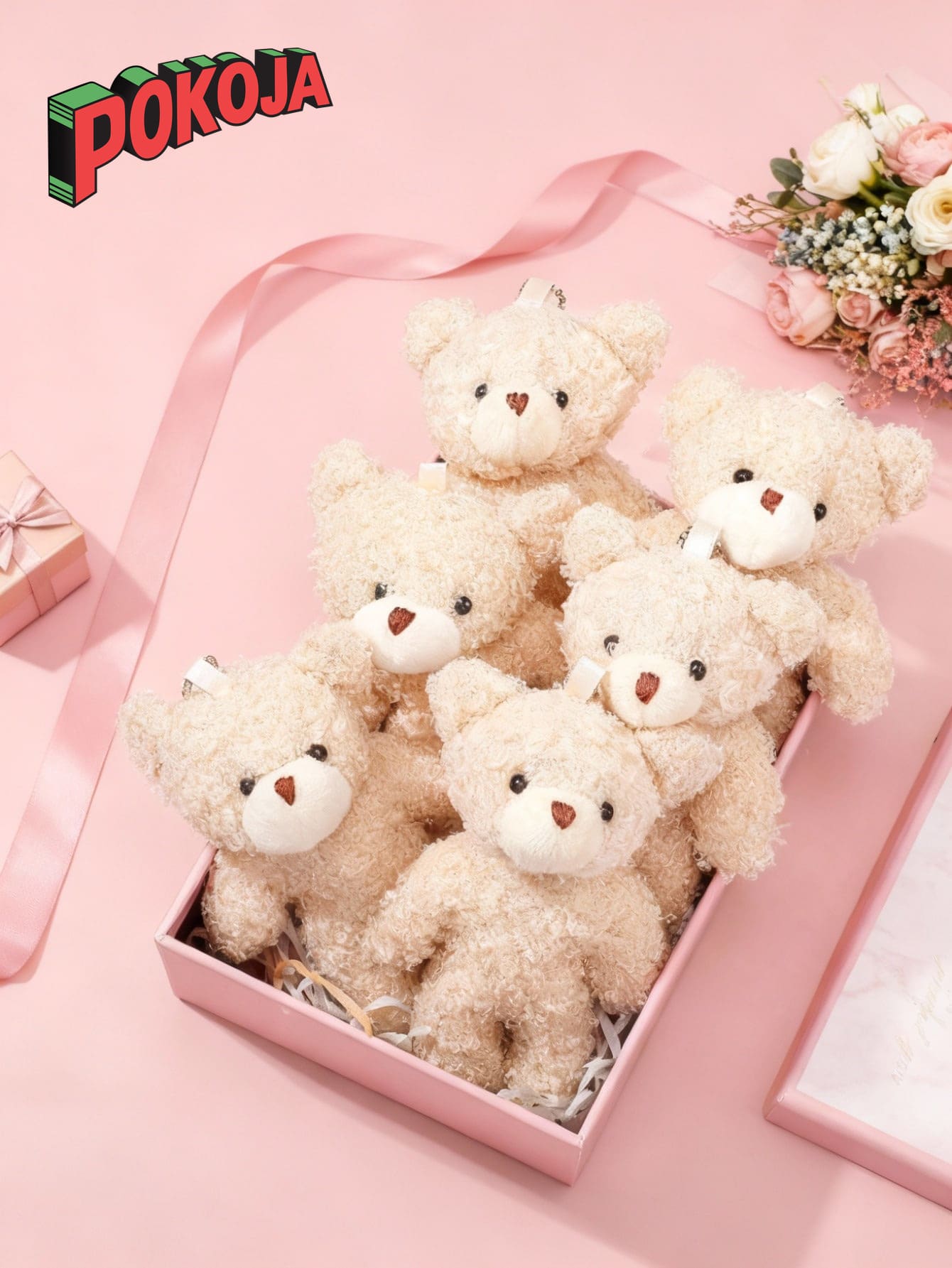 12Pcs Brown Mini Teddy Bears Doll , 4.7 Inch Tiny Soft Stuffed Teddy Bear, Small Plush Bearsn For Birthday Party Decor DIY Valentine's Day Gift Graduation Party Favors Bag DIY Keychain Crafts - Multicolor - View 1