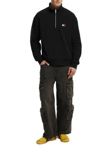 Tommy Hilfiger Men's 1/4 Zip Sweatshirt Black - Black - View 3