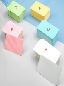 SHEIN 100pcs Premium Blank Business Cards, 7 Colors Kraft Cards, 3.5 X 2.2 Inch Small Blank Cardstock Note Plain Business Cards, Message Card Kraft Note Paper Tags - Multicolor - View 14