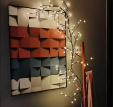 Teckwe 树枝灯，8种照明模式，柔软灵活的柳枝灯，适合室内客厅和卧室装饰、氛围照明、派对、聚会、生日礼物、万圣节和圣诞节装饰灯。 - 棕色 - 查看 8