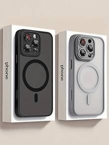 奢华磨砂外壳无线充电防震外壳适用于 Apple 17 16 15 14 13 12 11 Pro Max 带半透明装甲保护套 - 灰色 - 查看 4