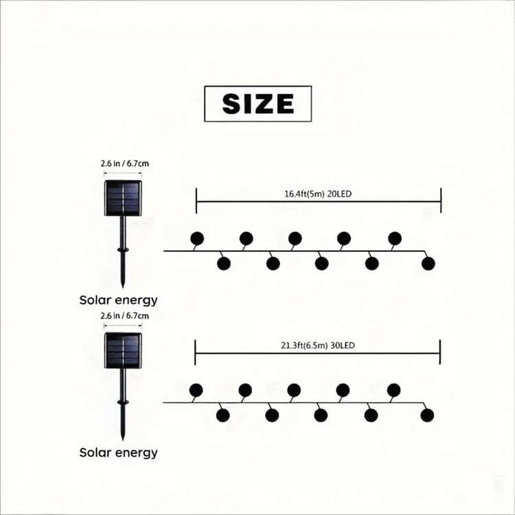 20/30颗LED摩洛哥球形太阳能串灯，8种照明模式，防水悬挂式花环灯笼灯，适用于家居、花园、露台、灌木丛、小径、露营、婚礼、派对、生日、节日装饰 - 彩色 - 查看 13