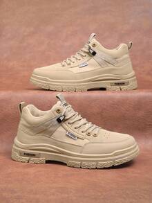 Botas para hombre, botas de invierno para hombre. Botas de estilo retro, estilo táctico urbano, suelas gruesas, antideslizantes y resistentes al desgaste, cómodas y duraderas. Botas de trabajo, botas de motociclista, botines para hombre, zapatos casuales para hombre. Aptas para diversas ocasiones como estar en casa, fiestas al aire librey la oficina, durante todo el año. - Caqui - Ver 2