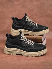 Men High-Top Leather Riding Boots - Black - View 4