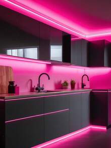 粉色LED霓虹灯，适用于婚礼、公主房、卧室装饰、派对氛围照明，5V硅胶防水霓虹灯条