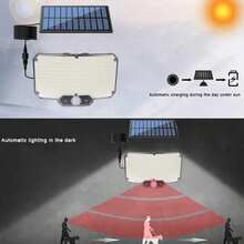 1个106/234LED户外太阳能灯，带运动传感器、遥控器和太阳能泛光灯，3种模式，带延长线，适用于庭院、门廊、露营和后院。 - 太陽能壁燈 - 查看 6