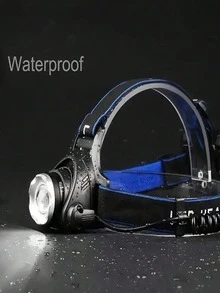 1 Linterna frontal montada en la cabeza, linterna frontal ultra brillante de alta luminosidad, linterna frontal LED de trabajo con carga micro USB de 3 modos, requiere 2 baterías modelo 18650 (baterías no incluidas), linterna para adultos, correr, acampar, pescar, senderismo, luz delantera de bicicleta