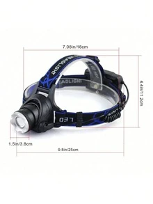 1 Linterna frontal montada en la cabeza, linterna frontal ultra brillante de alta luminosidad, linterna frontal LED de trabajo con carga micro USB de 3 modos, requiere 2 baterías modelo 18650 (baterías no incluidas), linterna para adultos, correr, acampar, pescar, senderismo, luz delantera de bicicleta